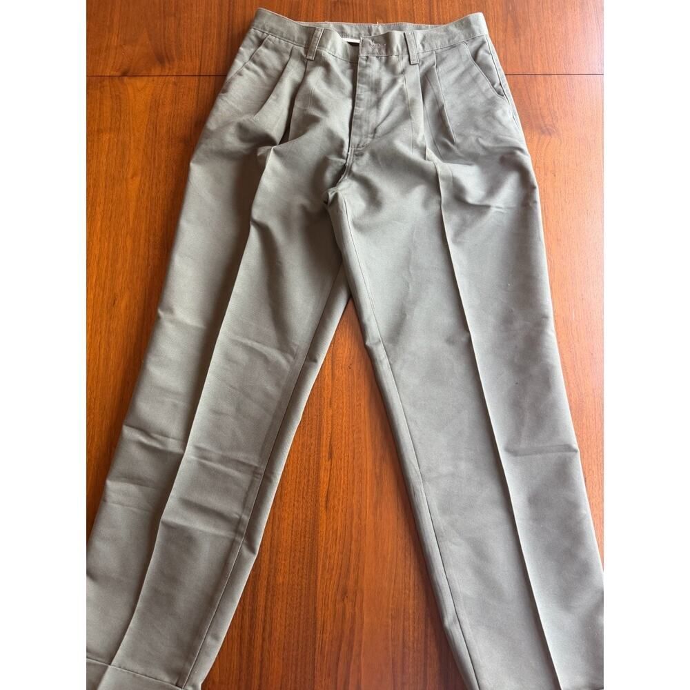 Lee Men's Pleated Front Chino Pants Khaki Green - 34W x 32L